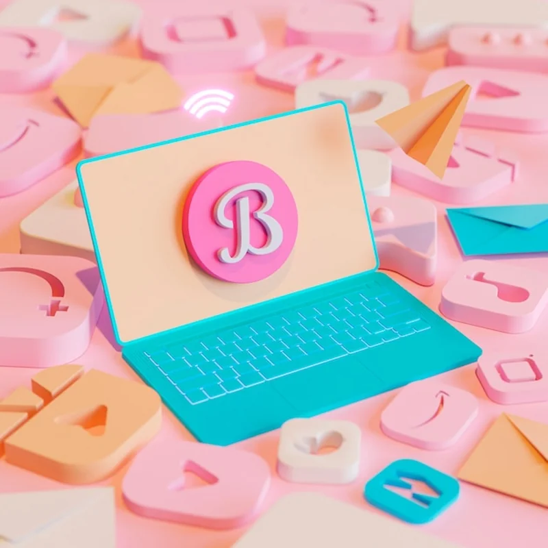 Ikony komunikacji na laptopie