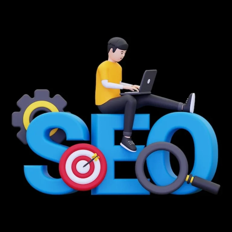 Tło 3D ilustracji marketingu SEO