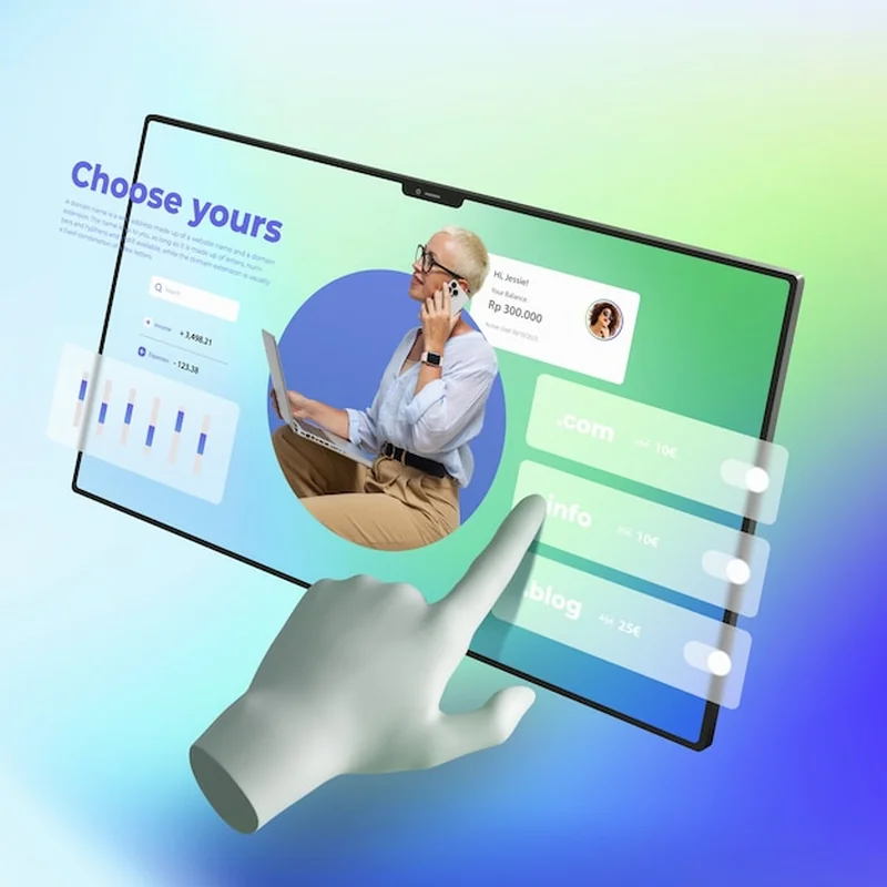 Rendering 3D koncepcji hostingu stron internetowych