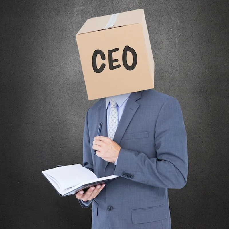 Złożony wizerunek anonimowego biznesmena z dzienniczkiem