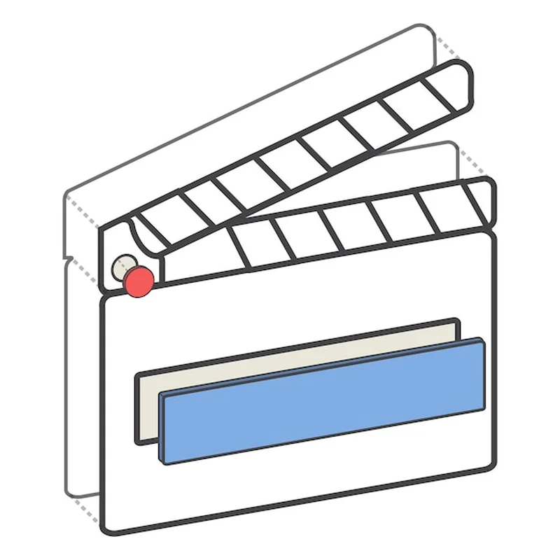 Ikona klapki filmowej PNG na przezroczystym tle