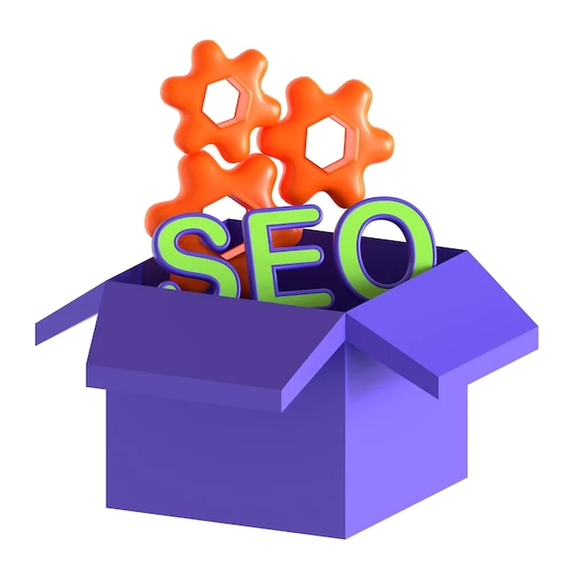 Ikony narzędzi SEO w trójwymiarze