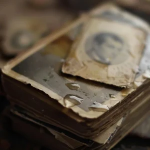 Stos starych banknotów z portretem królowej