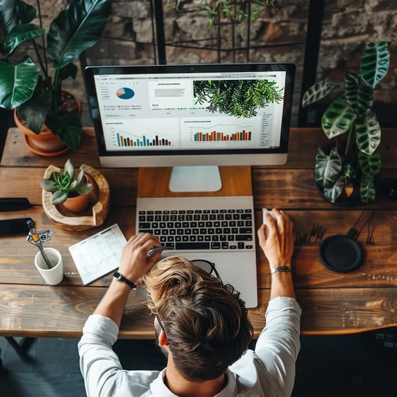 Sprzedawca optymalizujący stronę internetową pod kątem SEO