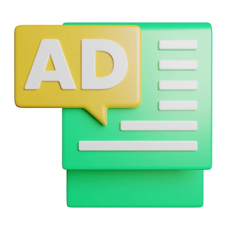 Reklama w trójwymiarze z dymkiem myślowym