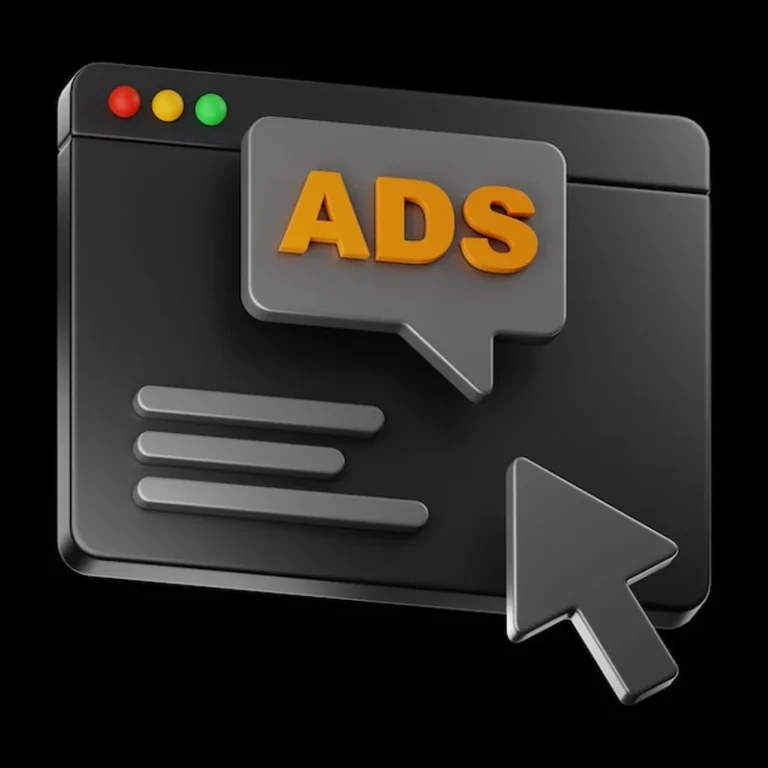 Ikona reklamy strony internetowej na białym tle